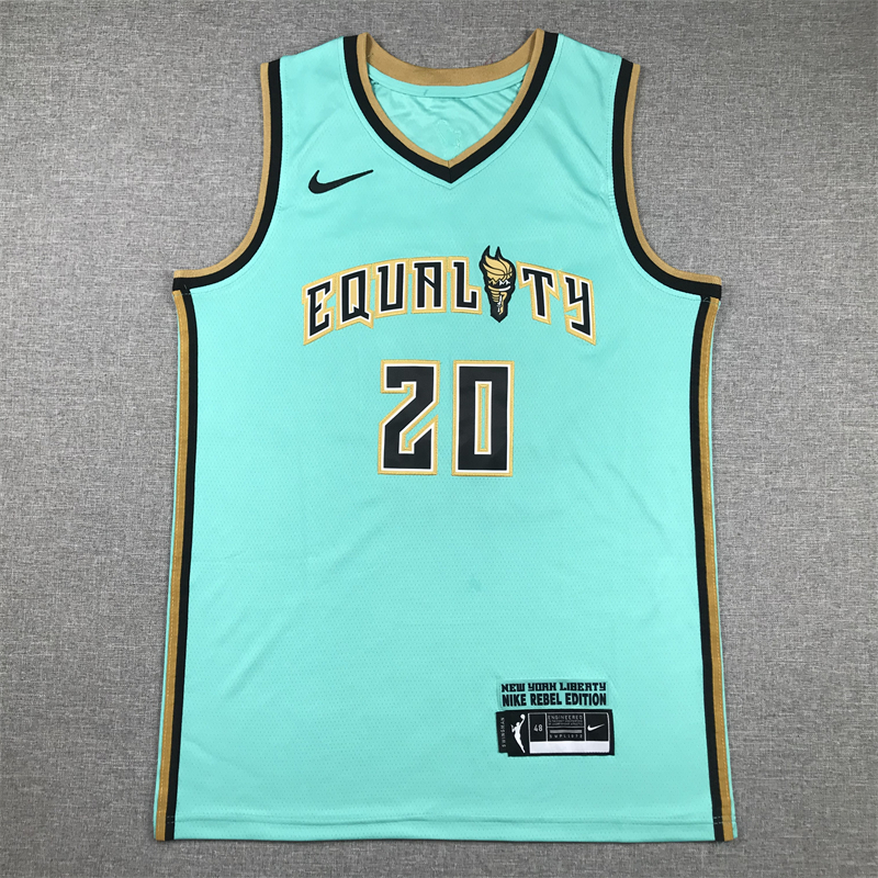 Men New York #20 Ionescu Green Nike 2024 NBA Jersey style 1